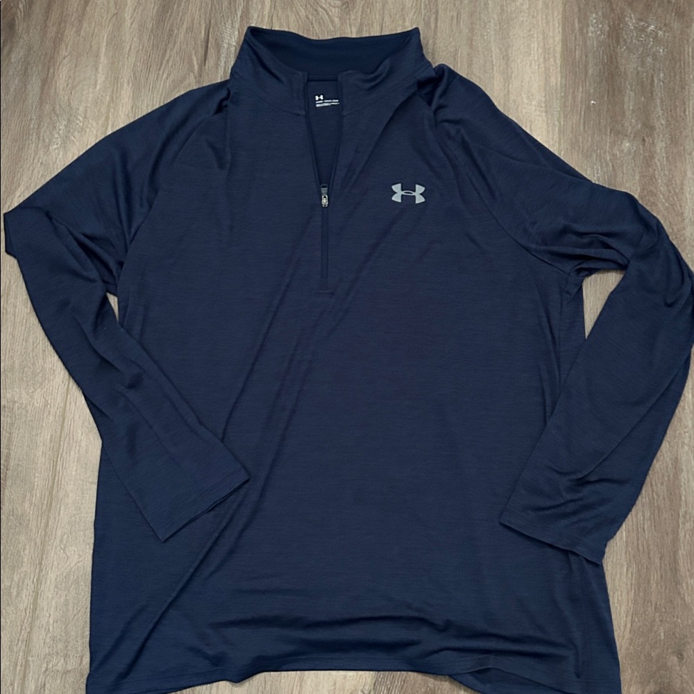 Under Armour Dark Blue heathered Quarter-Zip Long sleeve